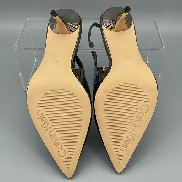 NEW Calvin Klein Women’s Cinola Slingback Pumps Pewter Mirror Metallic Size 8.5M - Picture 9 of 11